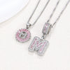 Women's Copper Inlaid Zircon Pendant Necklace With Geometric Pattern And Letter Shape Set With Diamonds