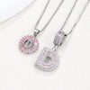 Women's Copper Inlaid Zircon Pendant Necklace With Geometric Pattern And Letter Shape Set With Diamonds