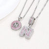 Women's Copper Inlaid Zircon Pendant Necklace With Geometric Pattern And Letter Shape Set With Diamonds
