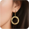 Women's Copper Irregular Hollow Circle Pendant Earrings Electroplated Geometric Fashion Jewelry