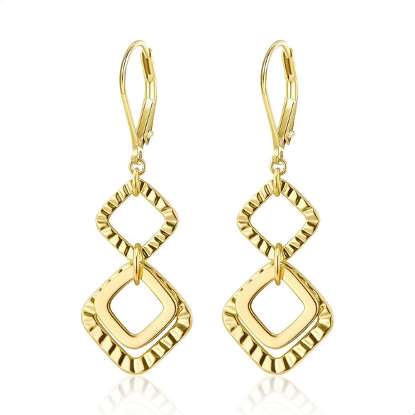 Women's Copper Irregular Hollow Circle Pendant Earrings Electroplated Geometric Fashion Jewelry