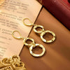 Women's Copper Irregular Hollow Circle Pendant Earrings Electroplated Geometric Fashion Jewelry