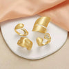 Women's Copper 18K Gold Plated Geometric Minimalist Irregular Opening Ring