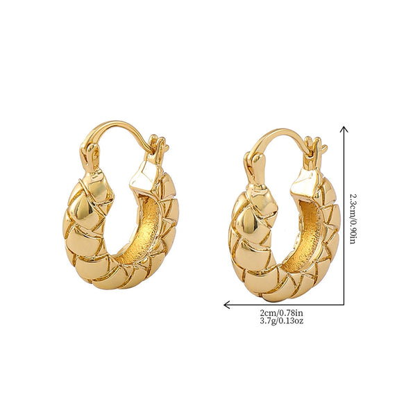 Women's Copper 18K Gold Plated Geometric Pattern Elegant Earrings
