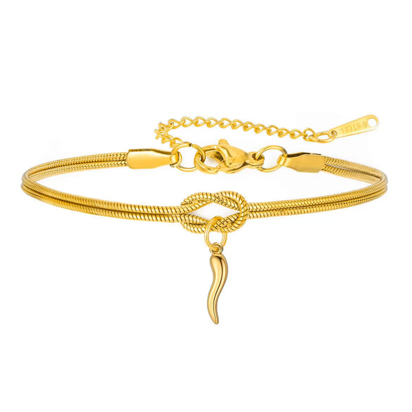 Women's Copper Knotted Geometric Chili Pepper Bracelet Casual Adjustable Electroplated Hand Jewelry