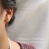 Women's Copper Large Round Hoop Earrings Simple Geometric Electroplated Statement Earrings