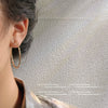 Women's Copper Large Round Hoop Earrings Simple Geometric Electroplated Statement Earrings