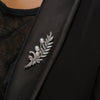 Women's Copper Leaf Brooch With Zircon And Freshwater Pearl Electroplated Minimalist Botanical Corsage Accessory