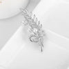Women's Copper Leaf Brooch With Zircon And Freshwater Pearl Electroplated Minimalist Botanical Corsage Accessory