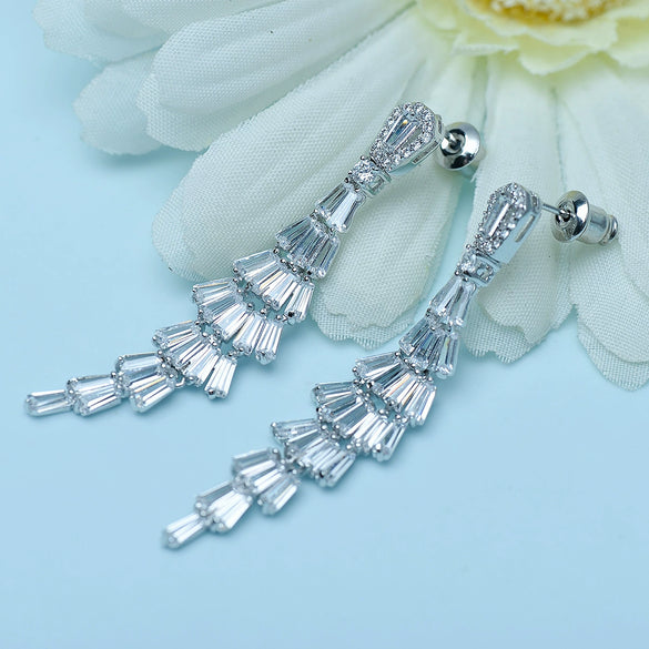 Women's Copper Leaf Dangle Earrings With Electroplated Finish Elegant Fashion Jewelry For Wedding Banquet And Evening Wear
