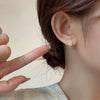 Women's Copper Leaf Earrings With Zirconia In Pastoral Style