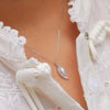 Women's Copper Leaf Necklace Set With Zirconia Mixed Gemstone Pendant O Word Chain