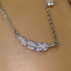 Women's Copper Leaf Necklace With Inlaid Zircon Pendant And Ochain Geometric Pattern Light Luxury Style