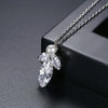Women's Copper Leaf Pendant Necklace With Mixed Gemstone Inlay And Pearl Detail Electroplated Fashion Jewelry Wholesale