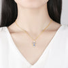 Women's Copper Leaf Pendant Necklace With Mixed Gemstone Inlay And Pearl Detail Electroplated Fashion Jewelry Wholesale