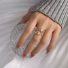 Women's Copper Leaf Ring With Adjustable Open Band Minimalist Geometric Design And Electroplated Finish