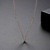 Women's Copper Letter Pendant Necklace With Zircon Inlay Electroplated Finish And Cross Chain Simple Fashion Jewelry