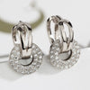 Women's Copper Light Luxury Geometric Microencrusted Zircon Earrings
