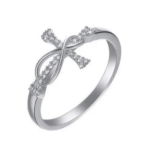 Women's Copper M?bius Ring With Zircon And Geometric Design