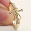 Women's Copper M?bius Ring With Zircon And Geometric Design