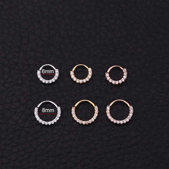 Women's Copper Microinlaid Geometric Nose And Ear Piercing Jewelry Handmade