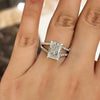 Women's Copper Microinlaid Zircon Geometric Square Diamond Engagement Ring