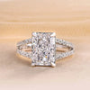 Women's Copper Microinlaid Zircon Geometric Square Diamond Engagement Ring