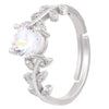 Women's Copper Moissanite Ring With Flower Pattern And Diamond Treatment