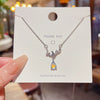 Women's Copper Moonstone Teardrop Star Pendant Necklace With Electroplating And Minimalist Style