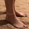 Women's Copper Multi Layer Pearl Anklet With Geometric Heart Pendant Simple Fashion Foot Jewelry