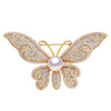 Women's Copper Natural Freshwater Pearl Butterfly Brooch With Micro Inlay Simple Style Fine Jewelry
