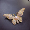 Women's Copper Natural Freshwater Pearl Butterfly Brooch With Micro Inlay Simple Style Fine Jewelry
