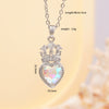 Women's Copper Necklace With Heart Shape Mixed Gemstone Inlay Pendant And O Chain Electroplated Design