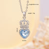 Women's Copper Necklace With Heart Shape Mixed Gemstone Inlay Pendant And O Chain Electroplated Design