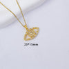 Women's Copper O Word Chain Necklace With Evil Eye Pendant And Electroplating Design