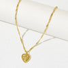 Women's Copper Ochain Necklace With Geometric Design And Microinlay