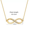 Women's Copper Ochain Necklace With Infinite Cycle Symbol Microinlaid Zircon And Plated 14K