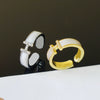 Women's Copper Open Ring With Letter H And Zircon Real Gold Plated Light Luxury Niche Design