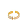 Women's Copper Open Ring With Letter H And Zircon Real Gold Plated Light Luxury Niche Design
