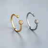 Women's Copper Open Ring With Round Dropshaped Beads And Electroplated Retro Fashion Design