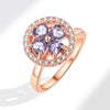 Women's Copper Open Rotating Ring With Geometric Pattern And Electroplating Treatment