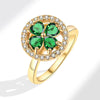 Women's Copper Open Rotating Ring With Geometric Pattern And Electroplating Treatment