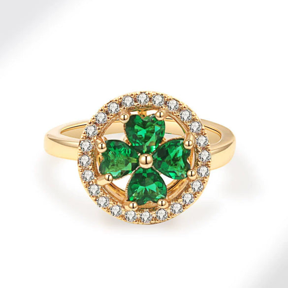 Women's Copper Open Rotating Ring With Geometric Pattern And Electroplating Treatment
