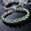 Women's Copper Oval Zircon And Glass Fashion Drop Shape Bracelet