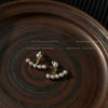 Women's Copper Pearl Geometric Earrings With Electroplated Finish Elegant Minimalist Fashion Jewelry