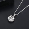 Women's Copper Pendant Necklace Set With White Zircon Accents Geometric Floral Design Cross Chain And Delicate Sparkling Fashion Jewelry