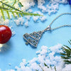 Women's Copper Pendant Necklace With Zirconia And Mixed Gemstone Inlay Geometric Leaf Design And O Chain