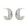 Women's Copper Plated Geometric Micropaved Zircon Earrings