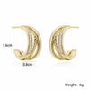 Women's Copper Plated Geometric Micropaved Zircon Earrings