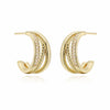 Women's Copper Plated Geometric Micropaved Zircon Earrings
